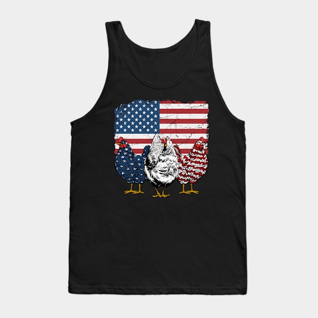 Chicken America Flag 4th of July Tank Top by neonatalnurse